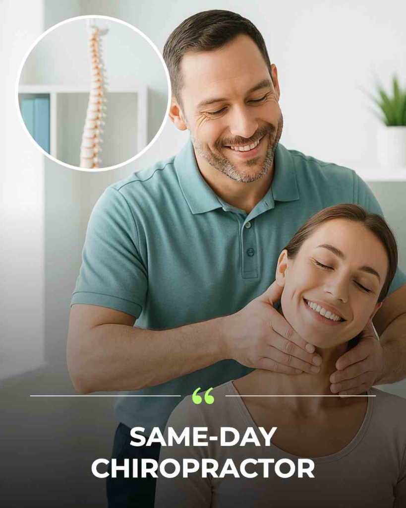 Zeely AI chiropractor ad portraying a chiropractor and a client