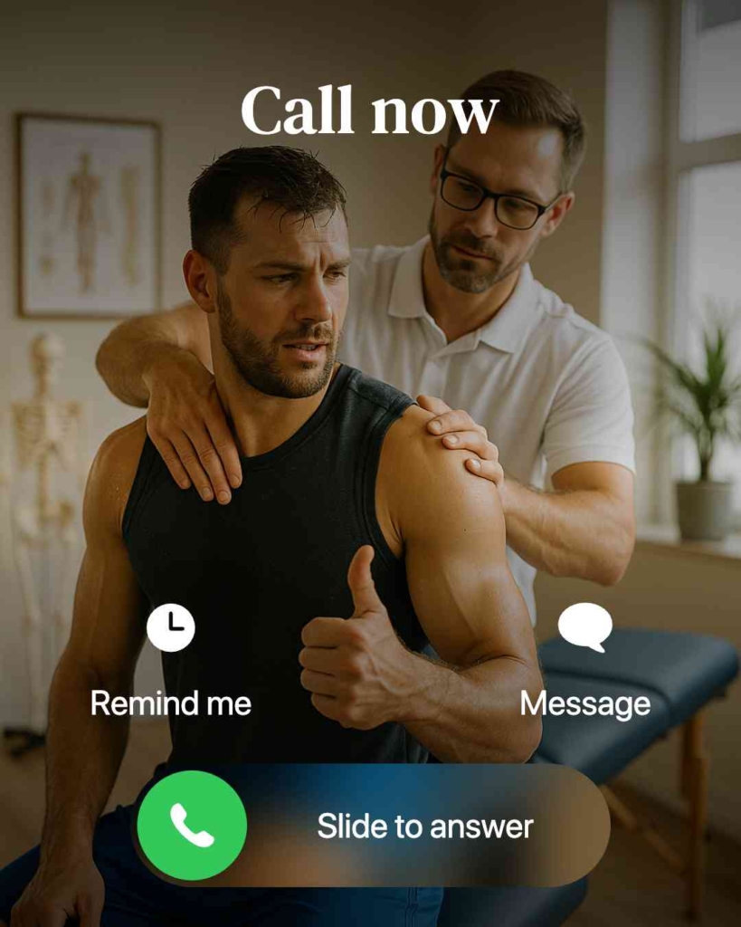 Zeely AI ad portraying a client and a chiropractor