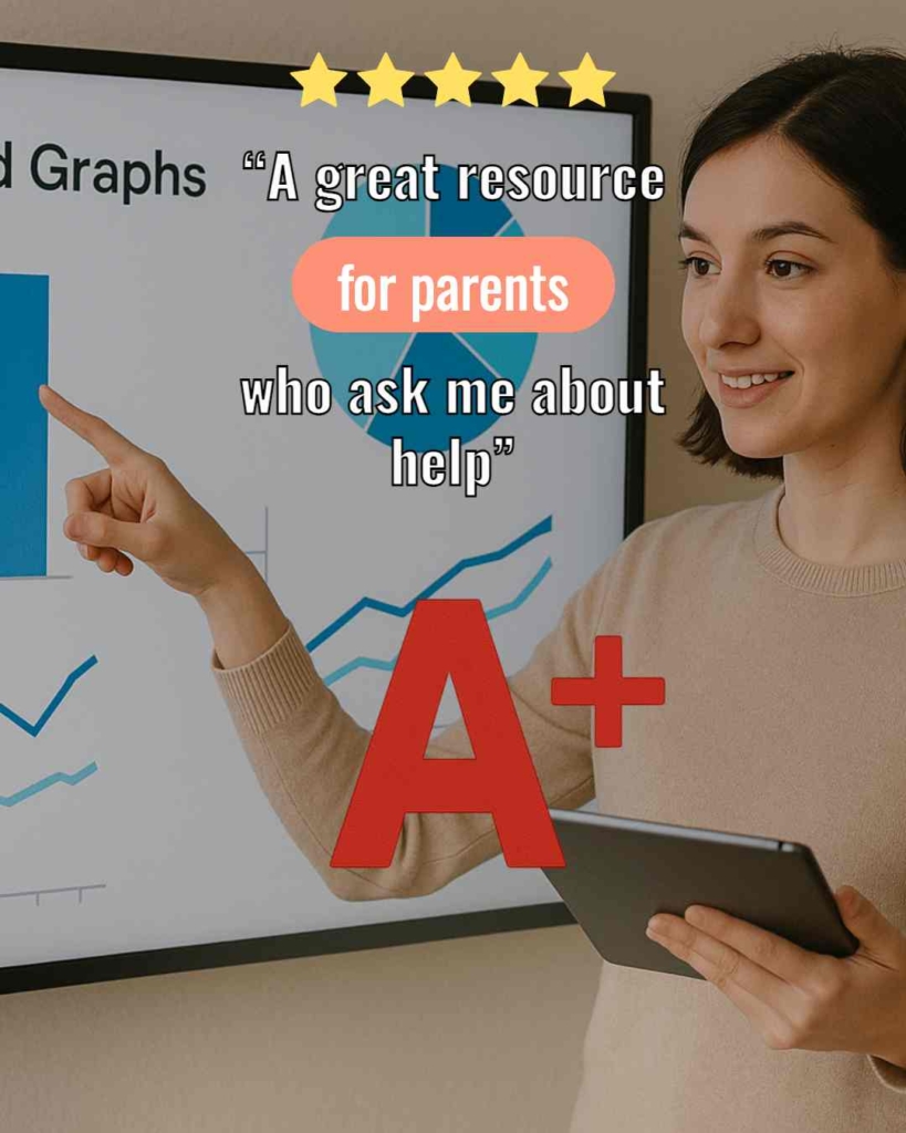 Zeely AI ad portraying a teacher showing graphics 