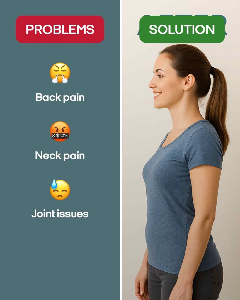 Zeely AI ad portraying problems and solution after visiting a chiropractor