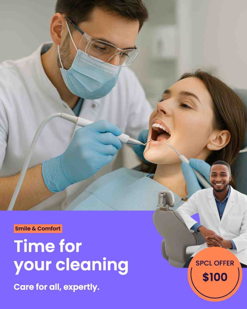 Zeely AI ad portraying a dentist and a client