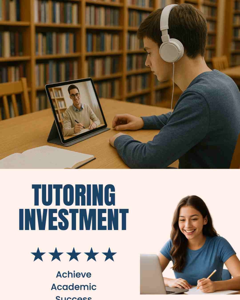 Zeely AI ad portraying young students having online tutoring