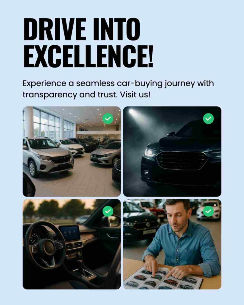 Zeely AI ad portraying collection ads of car dealership