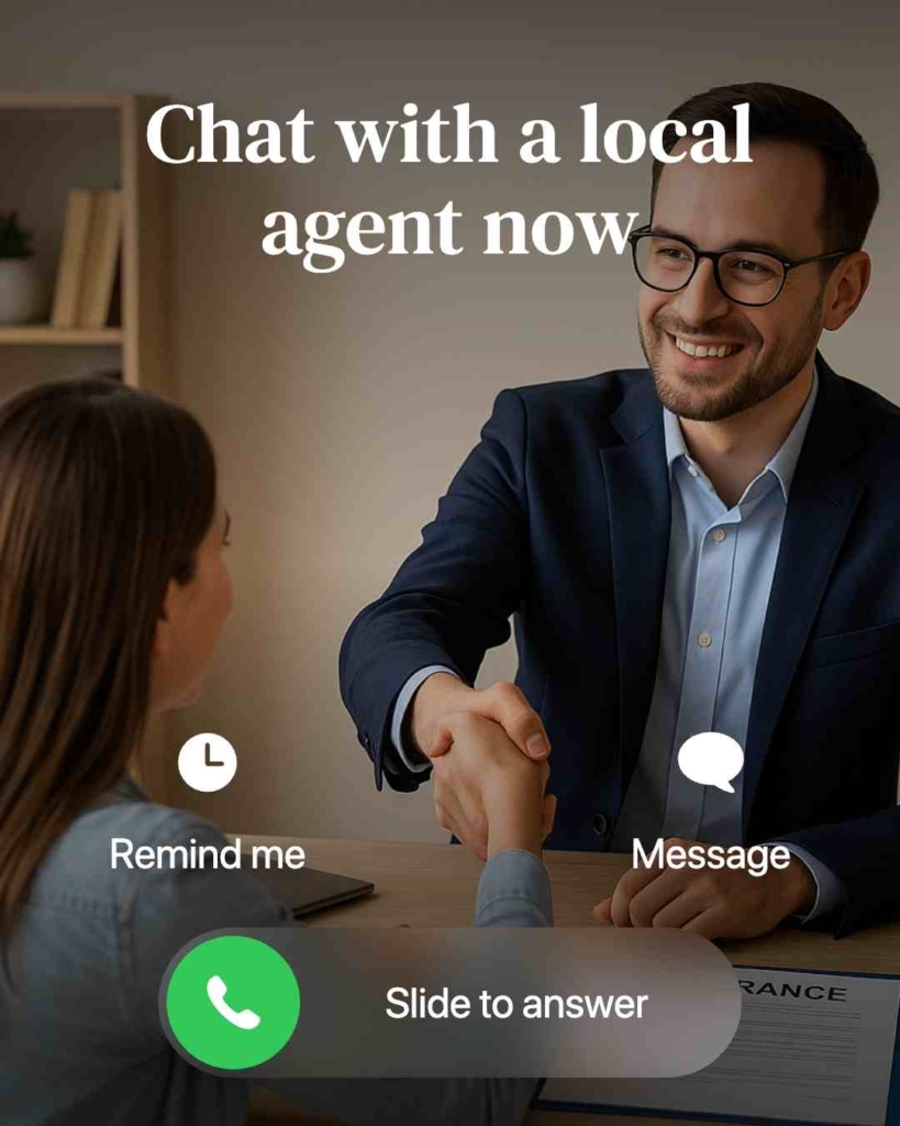 Zeely AI ad portraying an insurance client shaking hands with a client