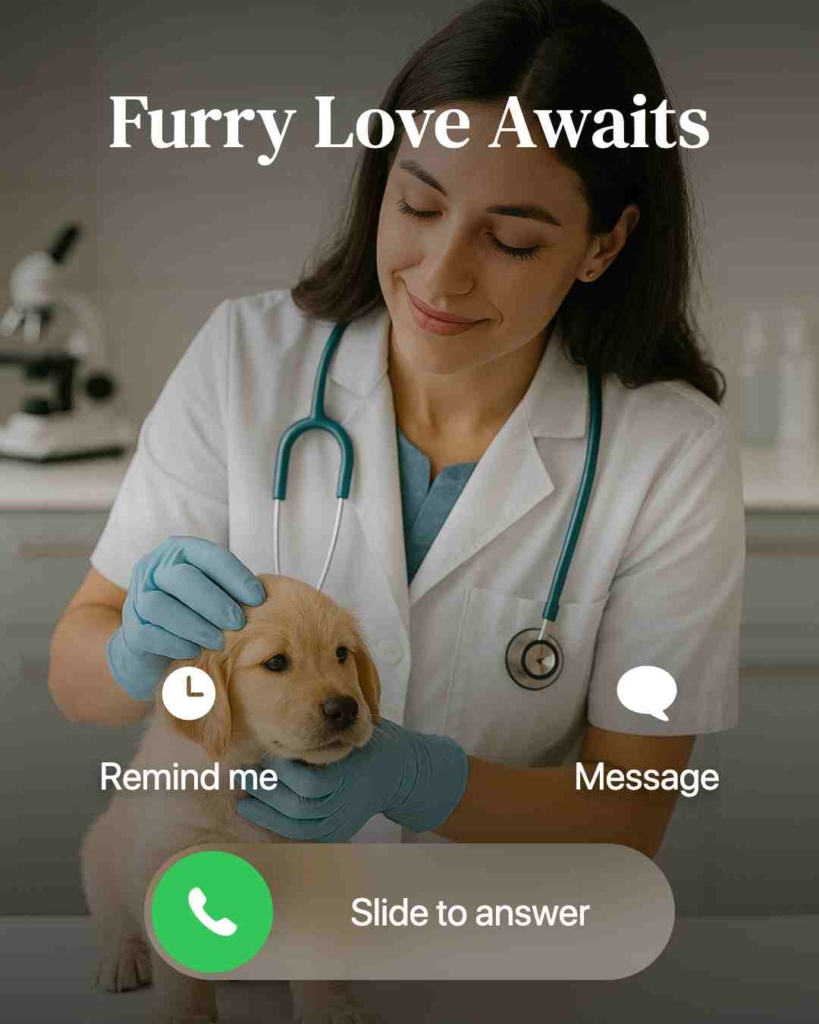 Zeely AI ad portraying a dog and a veterenarian 