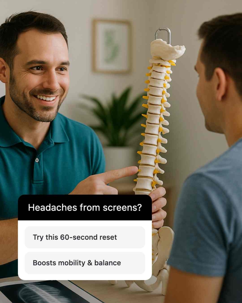 Zeely AI ad portraying a chiropractor and a client