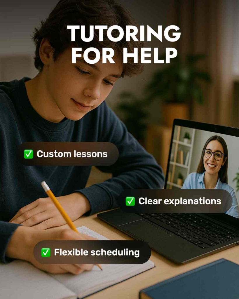 Zeely AI ad portraying a young student having an online class