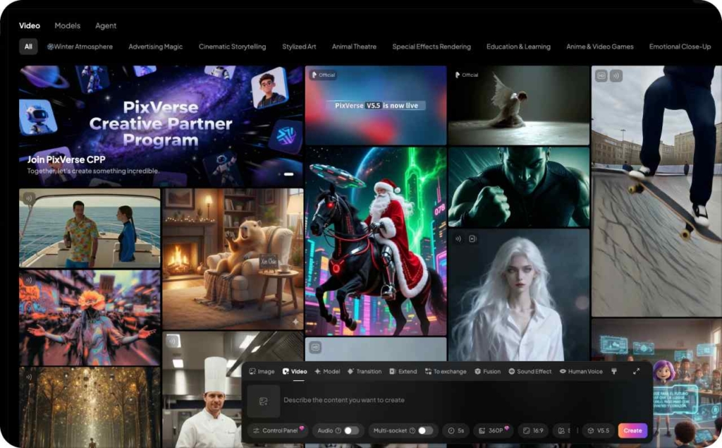PixVerse AI landing page screenshot