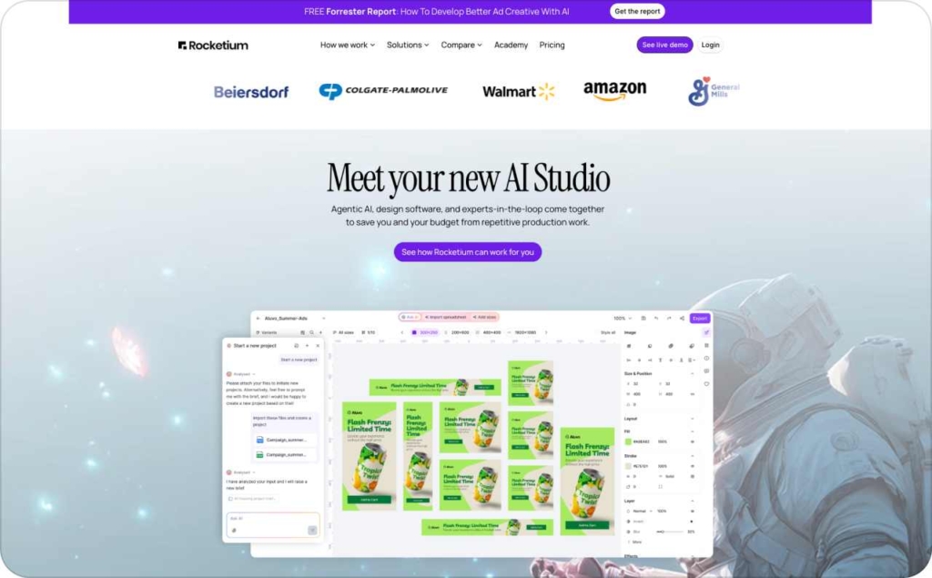 Rocketium landing page screenshot