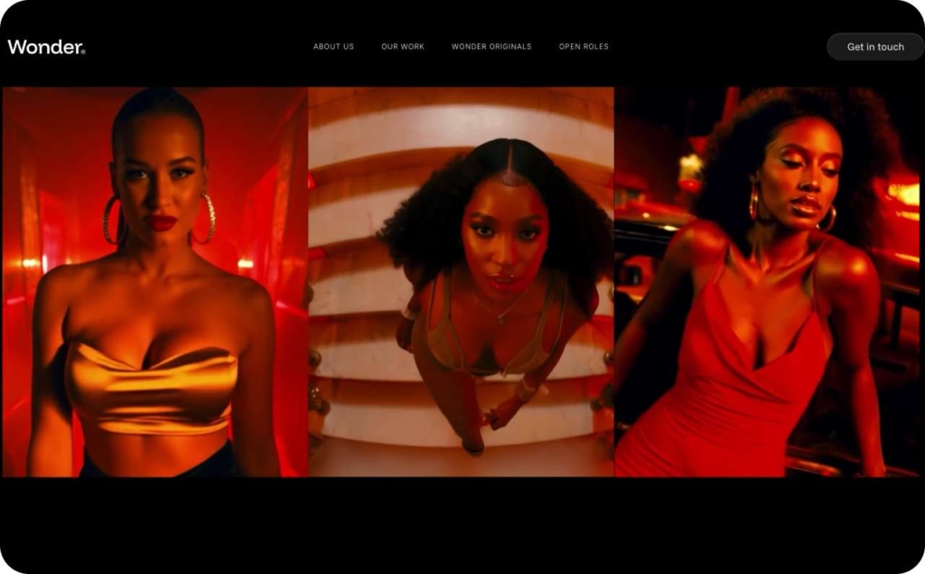 Wonder Studio landing page screenshot