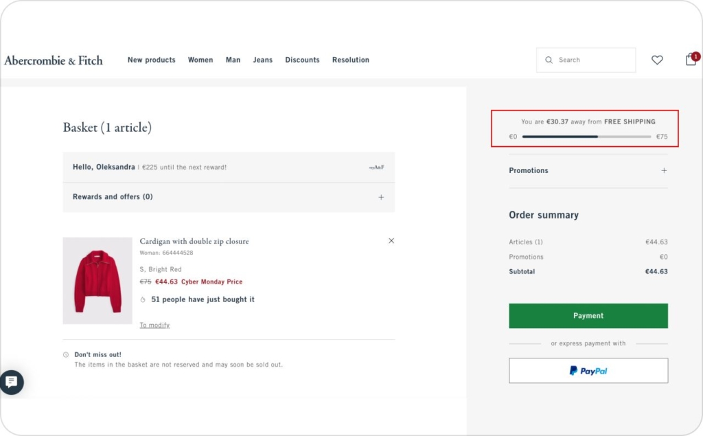 Abercrombie & Fitch remarketing ad