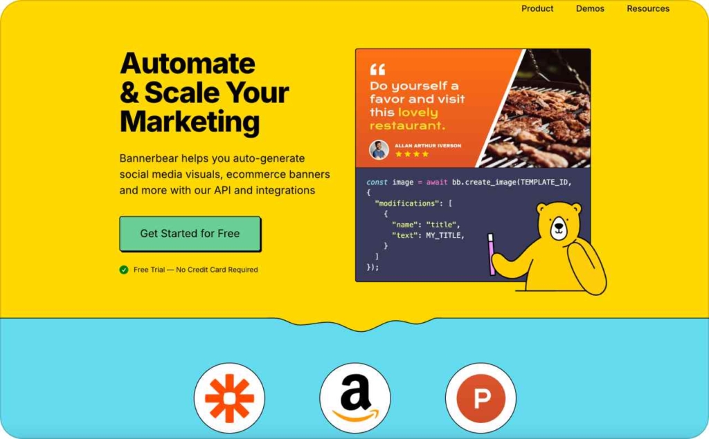 Bannerbear landing page screenshot