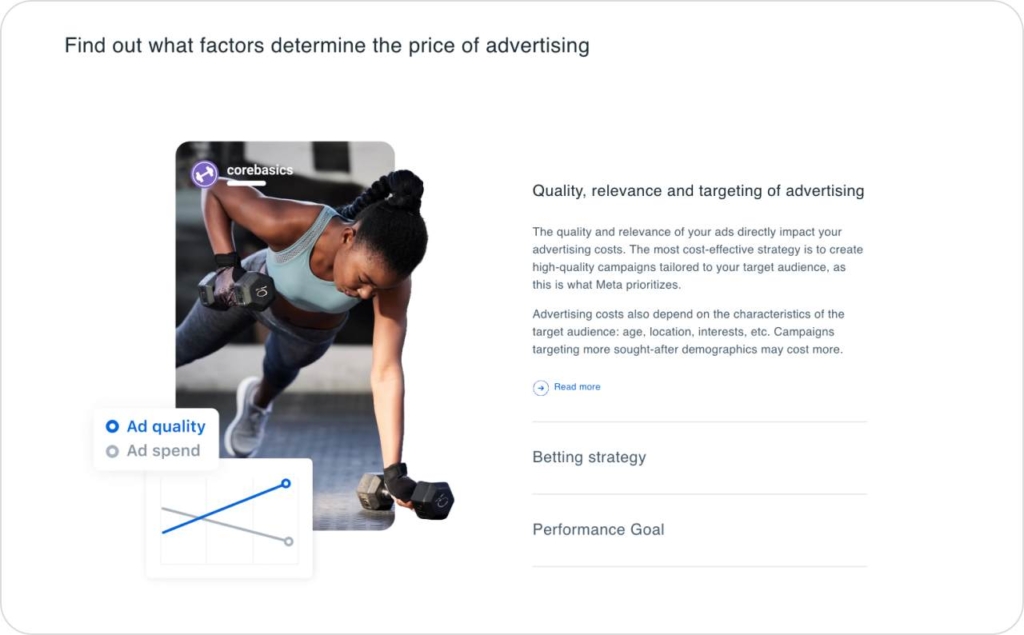 Meta budget landing page