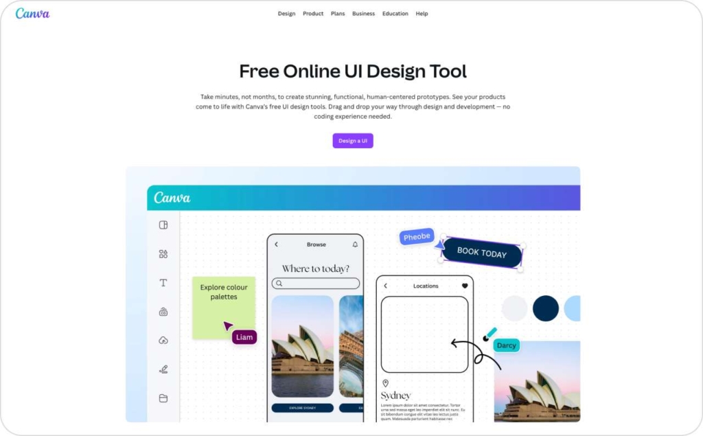 Canva landing page screenshot
