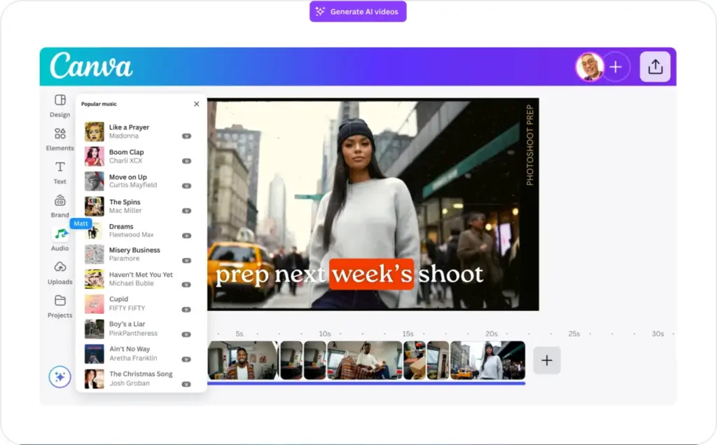 Canva features