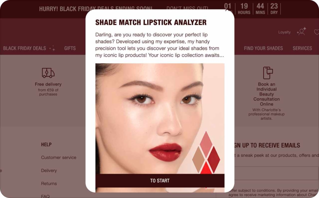 Charlotte Tilbury shade match lipstick analyzer