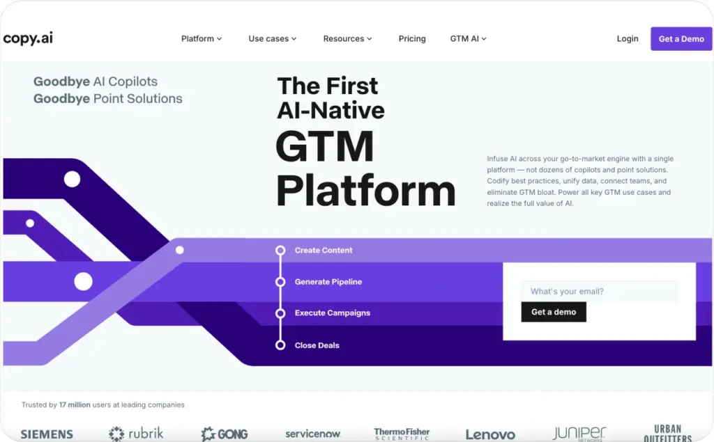 Copy.ai landing page