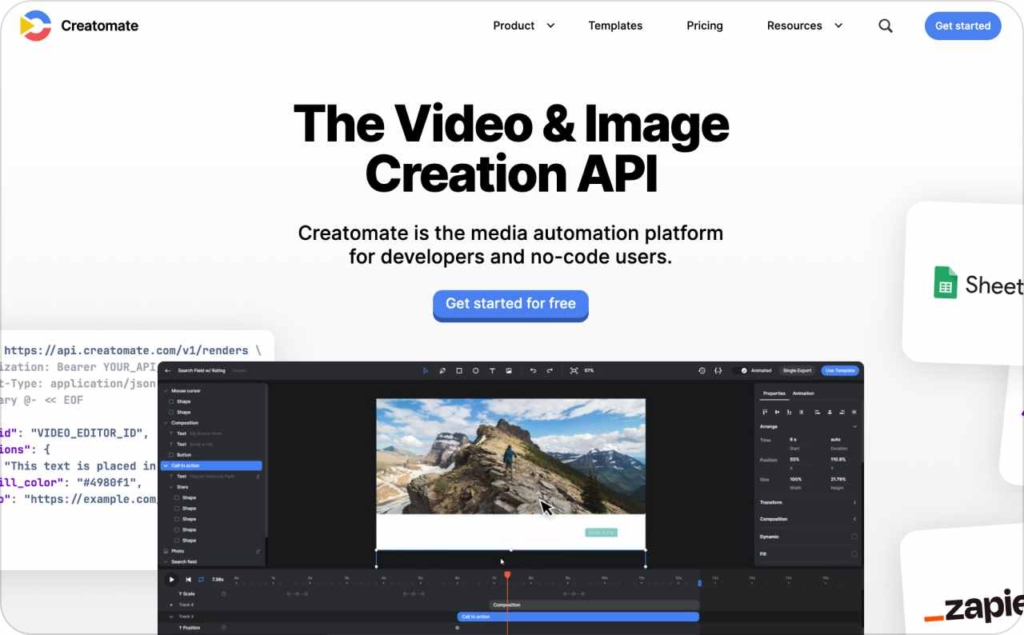 Creatomate landing page screenshot