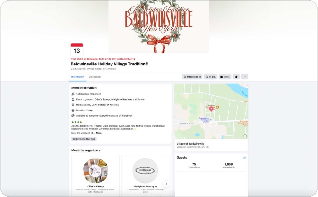 Facebook event screenshot