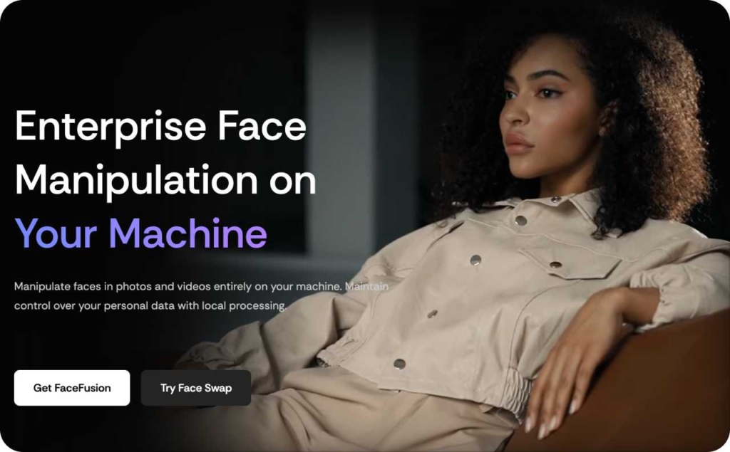 FaceFusion landing page screenshot