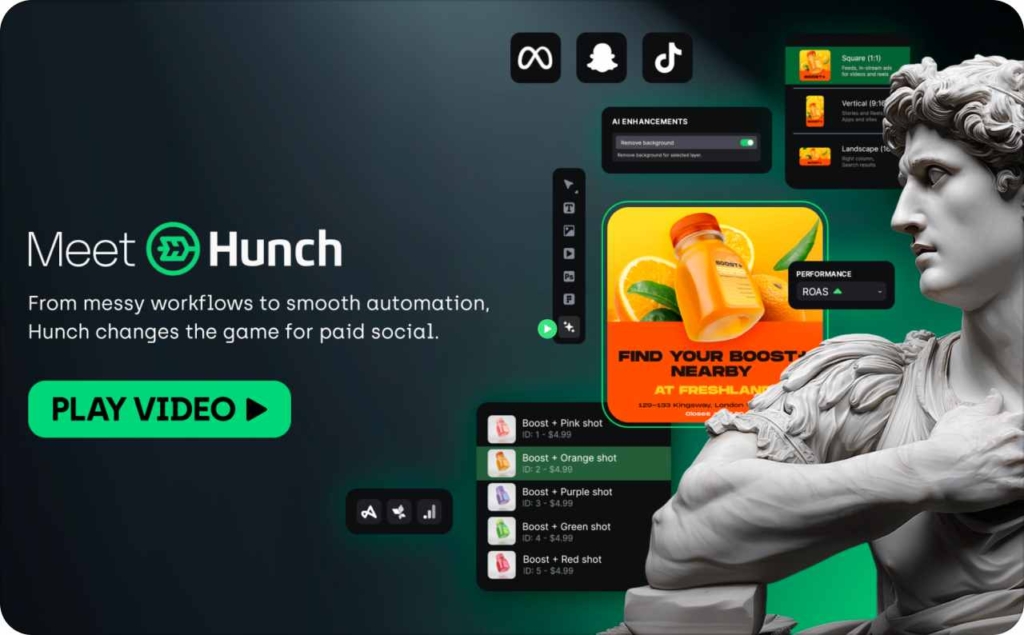 Hunch Ads landing page screenshot