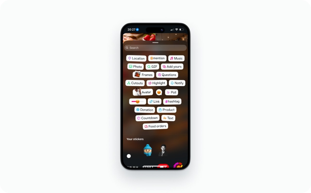 Stickers for Instagram collage