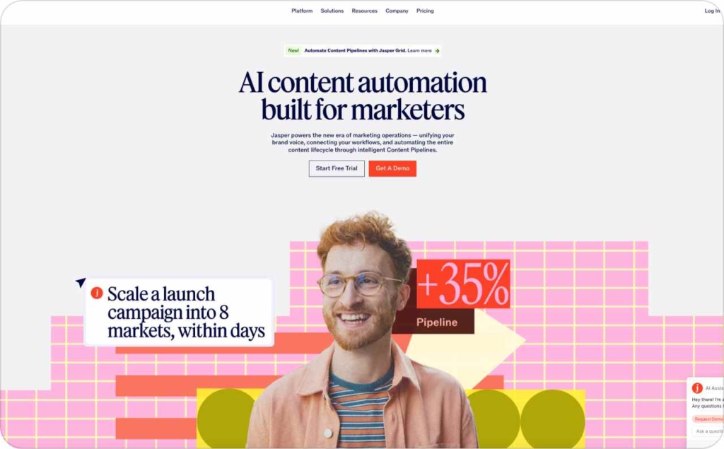 Jasper Ads landing page screenshot