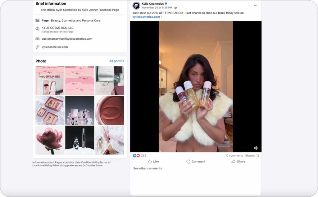 Kylie Cosmetics on Facebook