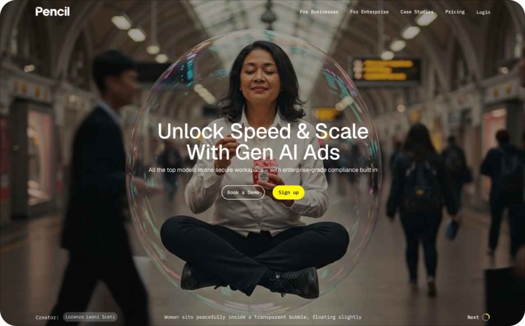 Pencil landing page screenshot