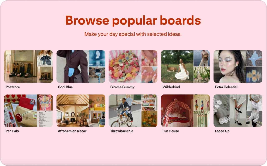 Pinterest landing page screenshot