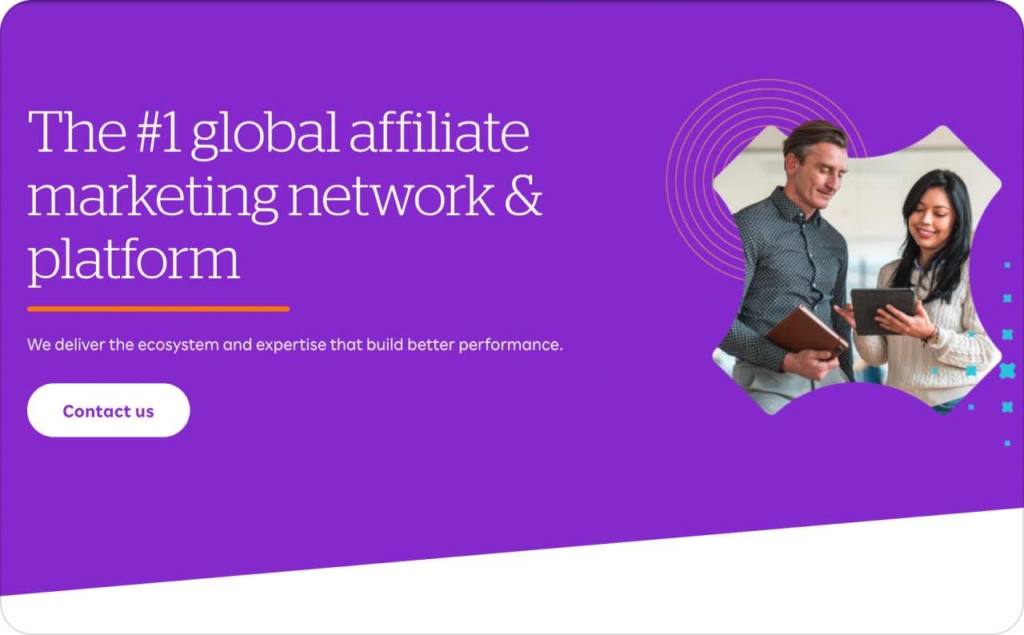 Rakuten Advertising landing page screenshot