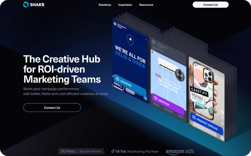 Shakr landing page screenshot