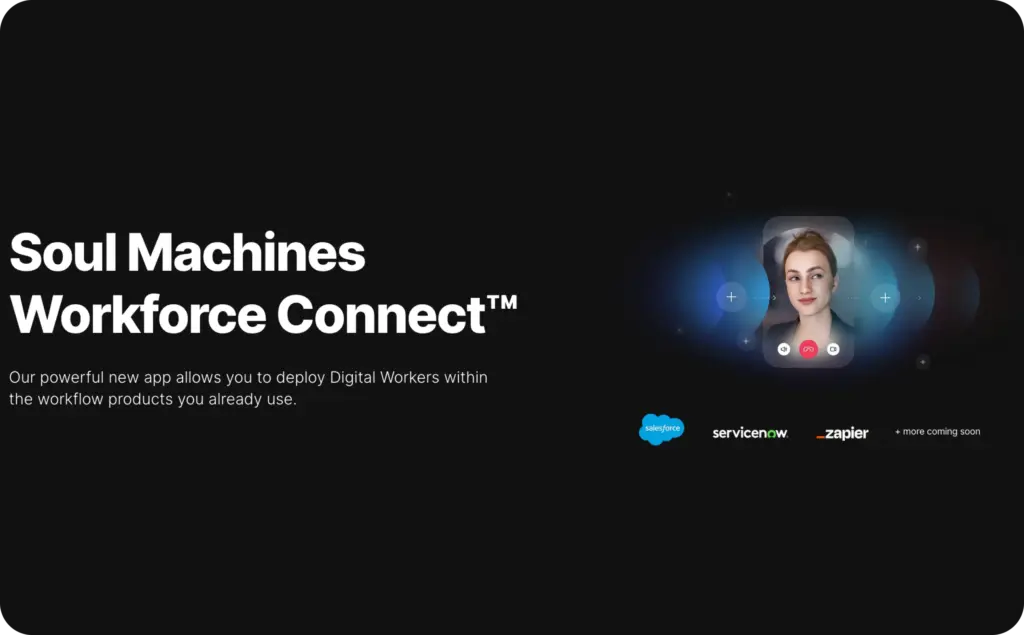 Soul Machines landing page screenshot