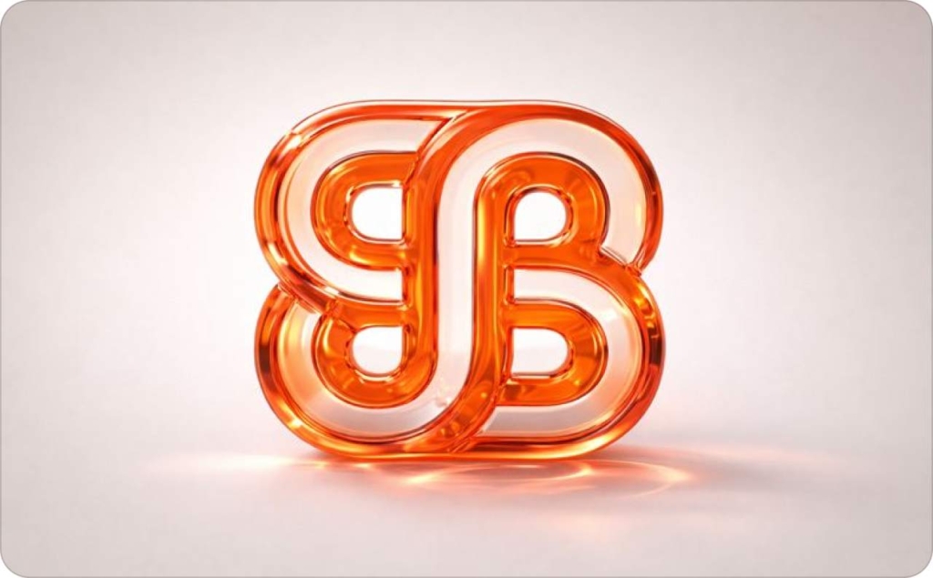 The Brief colourful liquid-glass logo