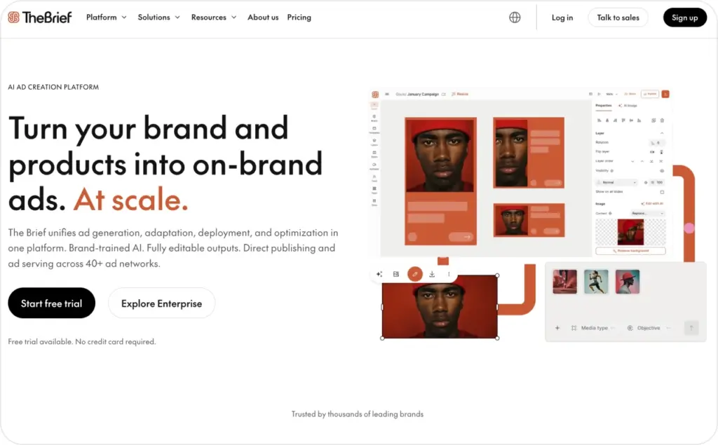 TheBrief landing page screenshot