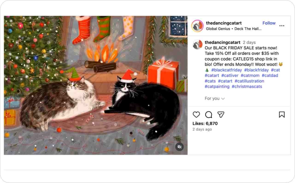 @thedancingcatart on Instagram