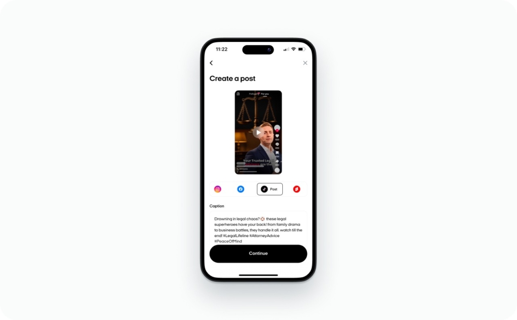 Zeely AI publish to TikTok screenshot