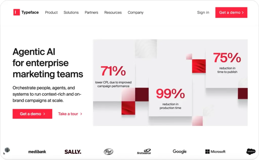 Typeface landing page