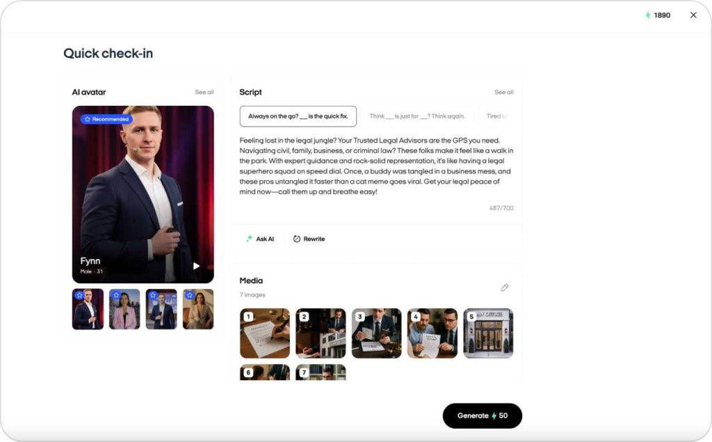 Zeely AI video studio render and review screenshot