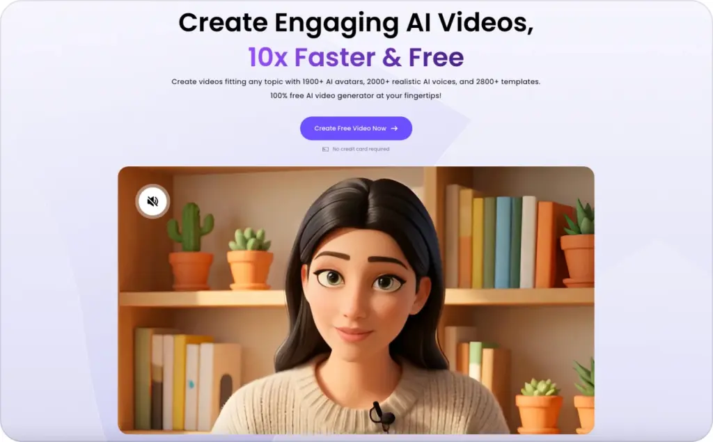 Vidnoz landing page screenshot