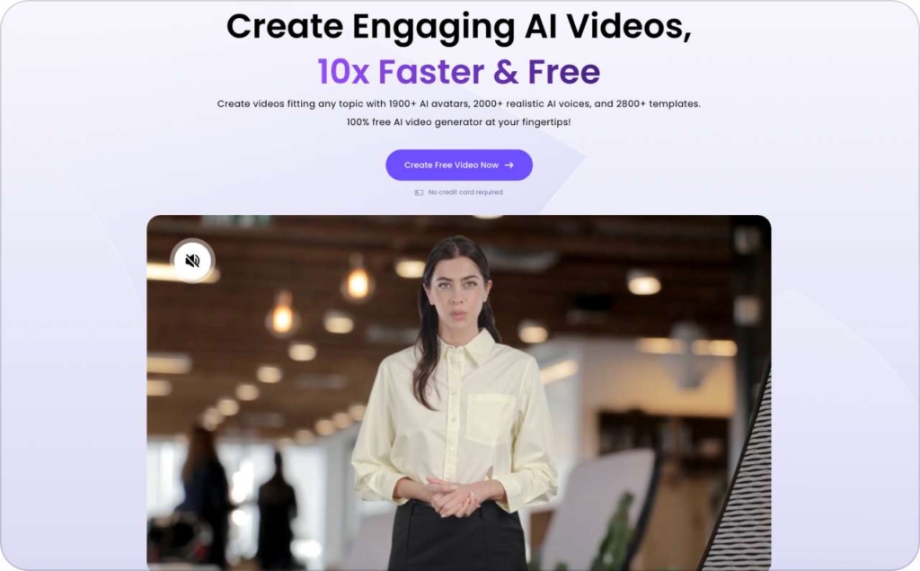 Vidnoz AI landing page screenshot
