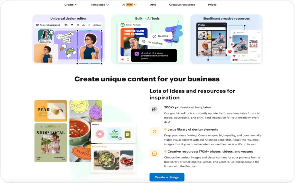 VistaCreate features
