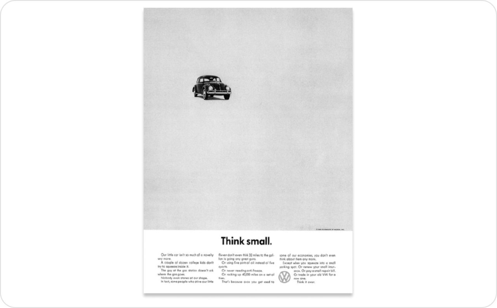 Volkswagen ''think small'' ad