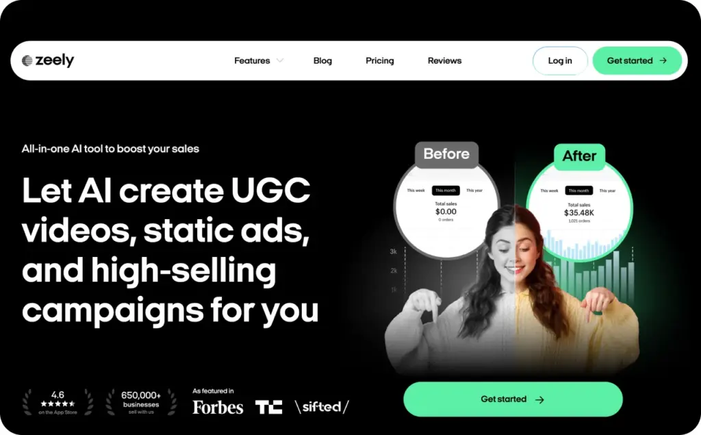Zeely landing page