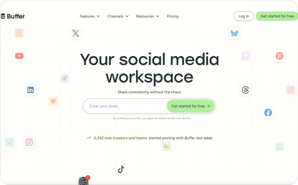 Buffer landing page screenshot