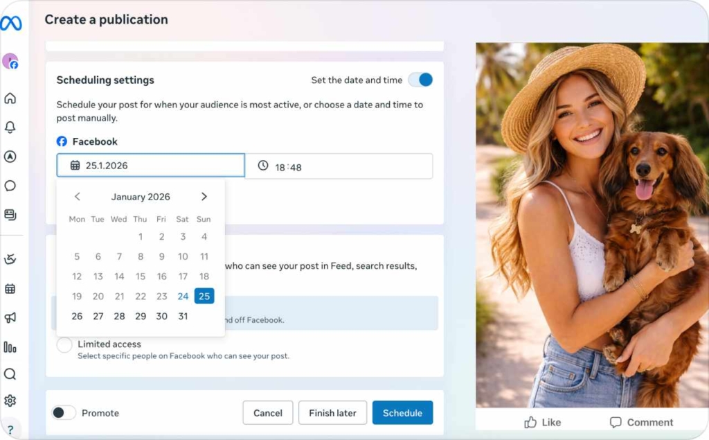 Meta Business Suite Planner page screenshot