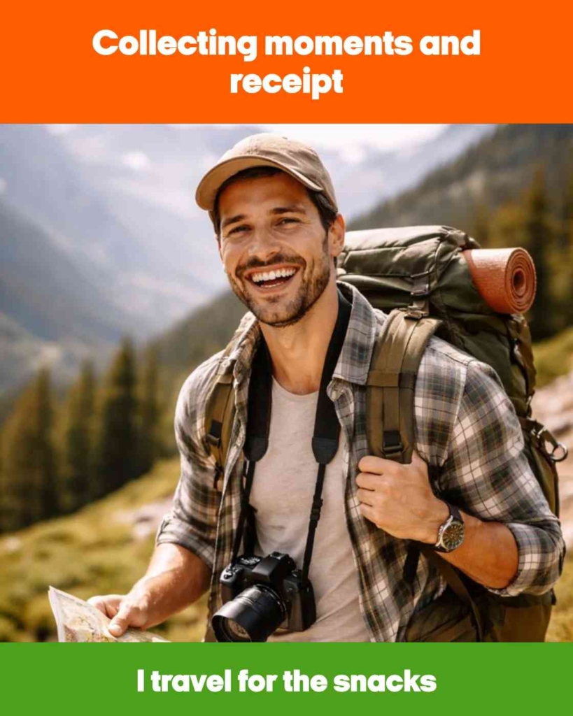 Zeely AI ad with funny caption for travel