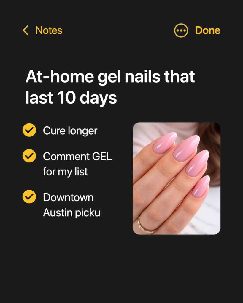 Zeely AI ad example for with an Instagram caption idea for a nail specialist