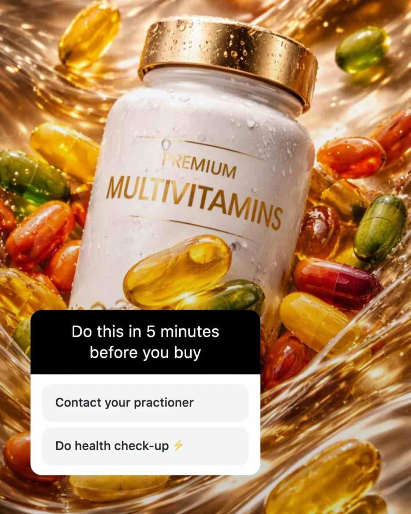 Zeely AI ad portraying a an for a vitamins
