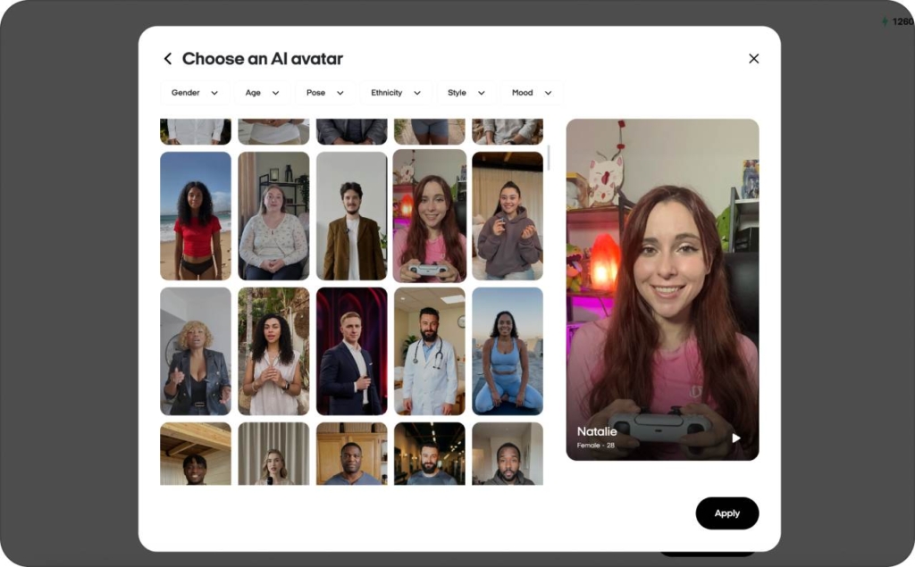 Zeely AI studio, AI avatars
